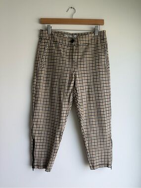 Betabrand Plaid Petite Ankle Pants Medium